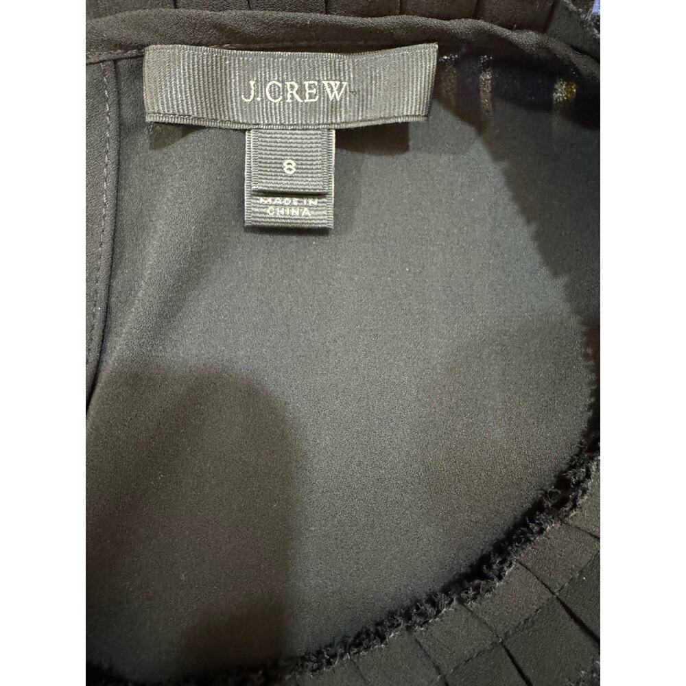 J.CREW Black Pleated Neck Keyhole Back Blouse 100% Polyester Sleeveless 8 - Picture 4 of 5